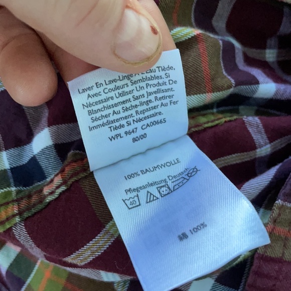 Eddie Bauer Cotton Burgundy Plaid Long Sleeves Shirt Button Down Collar XL - Picture 11 of 14
